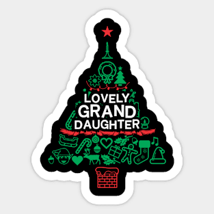 Loving Granddaughter Gift - Xmas Tree - Christmas Sticker